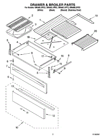 02 - Drawer & Broiler Parts parts for Whirlpool Range GR448LXPT3 from AppliancePartsPros.com