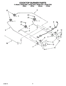 07 - Cooktop Burner Parts, Optional Parts parts for Whirlpool Range GW395LEPB01 from AppliancePartsPros.com