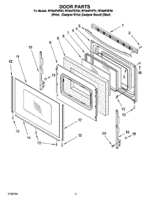 04 - Door Parts parts for Whirlpool Range RF364PXPB2 from AppliancePartsPros.com