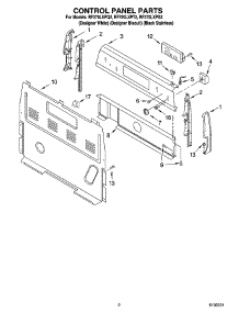 02 - Control Panel Parts parts for Whirlpool Range RF370LXPT2 from AppliancePartsPros.com