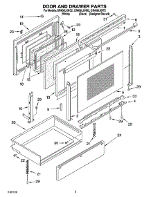 03 - Door And Drawer Parts parts for Whirlpool Range GR450LXHT2 from AppliancePartsPros.com