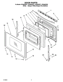 04 - Door Parts parts for Whirlpool Range RF364PXPW1 from AppliancePartsPros.com