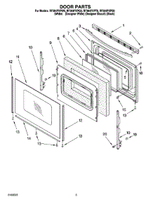 04 - Door Parts parts for Whirlpool Range RF364PXPT0 from AppliancePartsPros.com