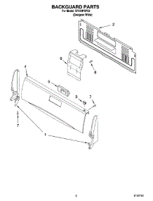 02 - Backguard Parts parts for Whirlpool Range SF315PEPQ2 from AppliancePartsPros.com