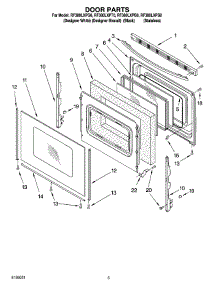 04 - Door Parts parts for Whirlpool Range RF380LXPB0 from AppliancePartsPros.com