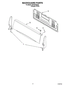 02 - Backguard Parts parts for Whirlpool Range VSF303PEKQ3 from AppliancePartsPros.com