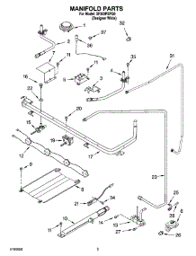 03 - Manifold Parts parts for Whirlpool Range SF303PEPQ0 from AppliancePartsPros.com