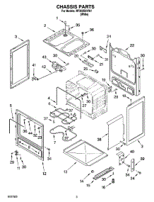 03 - Chassis Parts parts for Whirlpool Range RF352BXKW1 from AppliancePartsPros.com