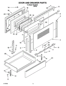 03 - Door And Drawer Parts parts for Whirlpool Range WLP83810 from AppliancePartsPros.com