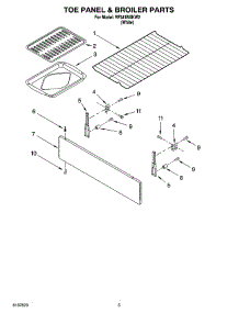 04 - Toe Panel & Broiler Parts parts for Whirlpool Range RF341BXKW2 from AppliancePartsPros.com