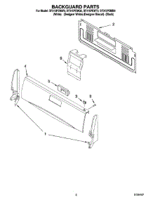 02 - Backguard Parts parts for Whirlpool Range SF315PEMW0 from AppliancePartsPros.com