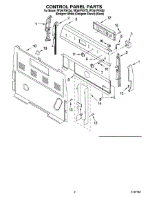 02 - Control Panel Parts parts for Whirlpool Range RF361PXKQ2 from AppliancePartsPros.com