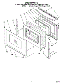 06 - Door Parts, Miscellaneous Parts parts for Whirlpool Range SF367LEMT0 from AppliancePartsPros.com