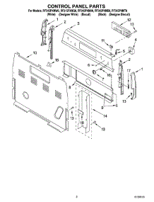 02 - Control Panel Parts parts for Whirlpool Range RF315PXMQ0 from AppliancePartsPros.com