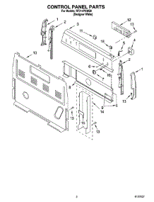 02 - Control Panel Parts parts for Whirlpool Range RF314PXMQ0 from AppliancePartsPros.com