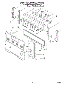 02 - Control Panel Parts parts for Whirlpool Range RF3020XKT2 from AppliancePartsPros.com