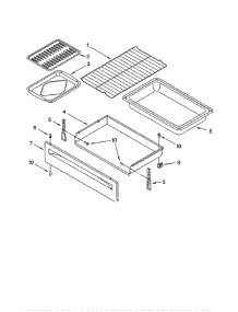 Drawer And Broiler parts for Whirlpool Range RF368LXKV0 from AppliancePartsPros.com