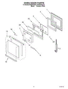 04 - Oven Door Parts parts for Whirlpool Range RS696PXGB12 from AppliancePartsPros.com