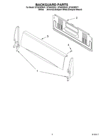 02 - Backguard Parts parts for Whirlpool Range SF3020EKT1 from AppliancePartsPros.com