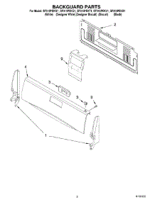 02 - Backguard Parts parts for Whirlpool Range SF315PEKQ1 from AppliancePartsPros.com
