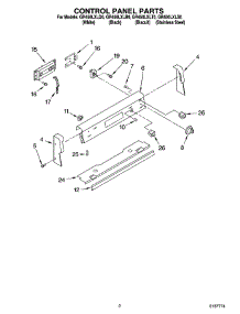 02 - Control Panel Parts parts for Whirlpool Range GR450LXLT0 from AppliancePartsPros.com