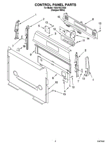 02 - Control Panel Parts parts for Whirlpool Range YGS470LEKQ0 from AppliancePartsPros.com