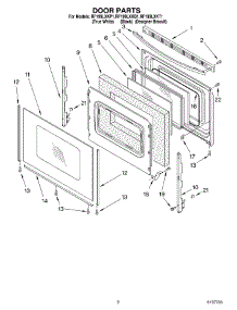 02 - Door Parts parts for Whirlpool Range RF199LXKB1 from AppliancePartsPros.com