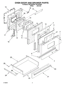 03 - Oven Door And Drawer parts for Whirlpool Range RF4700XEN6 from AppliancePartsPros.com