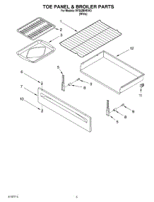 04 - Toe Panel & Broiler Parts parts for Whirlpool Range RF352BXKW0 from AppliancePartsPros.com