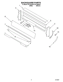 04 - Backguard parts for Whirlpool Range SF5140EEN4 from AppliancePartsPros.com