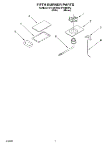 05 - Fifth Burner parts for Whirlpool Range SF5140EEN4 from AppliancePartsPros.com