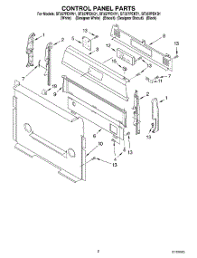 02 - Control Panel parts for Whirlpool Range SF357PEKV1 from AppliancePartsPros.com