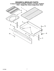05 - Drawer And Broiler parts for Whirlpool Range SF357PEKW1 from AppliancePartsPros.com