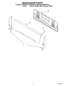 02 - Backguard parts for Whirlpool Range SF3020EKN0 from AppliancePartsPros.com