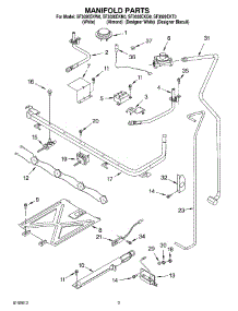 03 - Manifold parts for Whirlpool Range SF3020EKW0 from AppliancePartsPros.com
