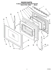 02 - Door parts for Whirlpool Range RF199LXKB0 from AppliancePartsPros.com