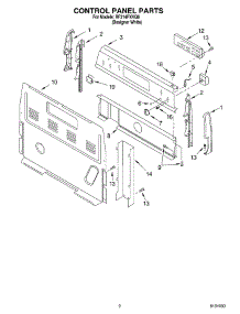 02 - Control Panel parts for Whirlpool Range RF314PXKQ0 from AppliancePartsPros.com