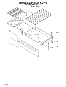 04 - Drawer & Broiler parts for Whirlpool Range RF314PXKQ0 from AppliancePartsPros.com
