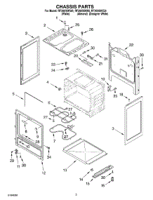 03 - Chassis parts for Whirlpool Range RF3020XKN0 from AppliancePartsPros.com