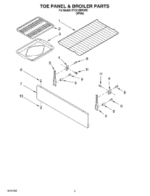 04 - Toe Panel And Broiler parts for Whirlpool Range RF341BXKW0 from AppliancePartsPros.com