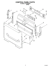 02 - Control Panel parts for Whirlpool Range SF341BEKW0 from AppliancePartsPros.com