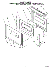 05 - Door Parts, Miscellaneous Parts parts for Whirlpool Range RF315PXKW0 from AppliancePartsPros.com