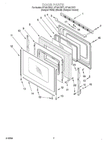 05 - Door parts for Whirlpool Range SF197LEHT7 from AppliancePartsPros.com