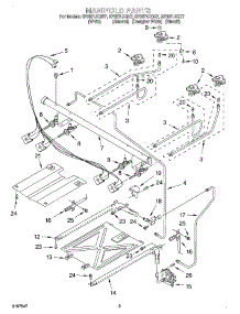 03 - Manifold parts for Whirlpool Range SF387LEGW7 from AppliancePartsPros.com