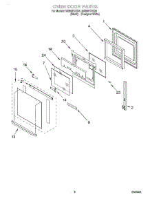 04 - Oven Door parts for Whirlpool Range RS696PXGB5 from AppliancePartsPros.com