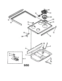 Cooktop parts for Whirlpool Range RM975PXKG0 from AppliancePartsPros.com