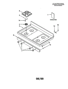 Cooktop parts for Whirlpool Range SP310BEGW5 from AppliancePartsPros.com