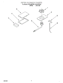 05 - Fifth Burner, Literature parts for Whirlpool Range SF5140EEN3 from AppliancePartsPros.com