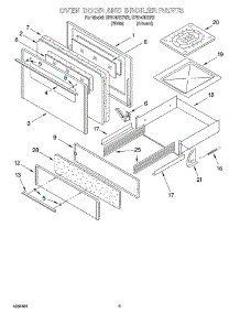 03 - Oven Door And Broiler parts for Whirlpool Range SF5140EEN2 from AppliancePartsPros.com
