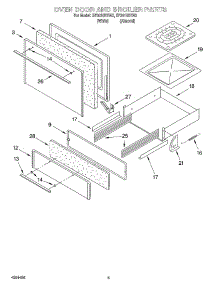 03 - Oven Door And Broiler parts for Whirlpool Range SF3010EEW3 from AppliancePartsPros.com